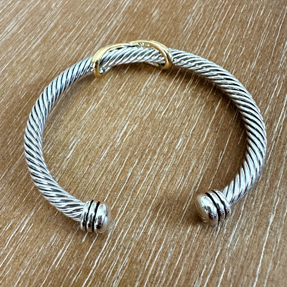 [NEW UNWORN] THE STYLED COLLECTION Georgina Bangle, Silver/ Gold - Picture 2 of 2